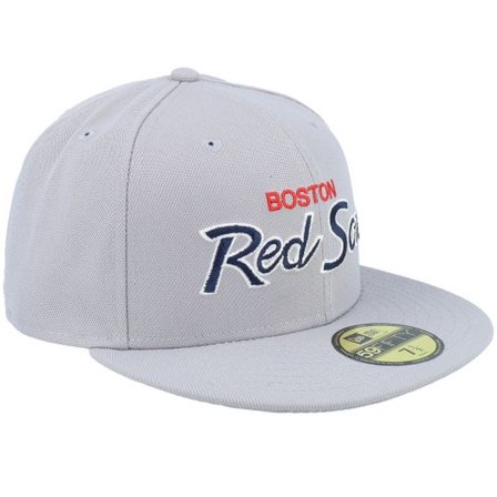 New Era - MLB Grå fitted Keps - Boston Red Sox Coral 59FIFTY Script Grey Fitted @ Hatstore