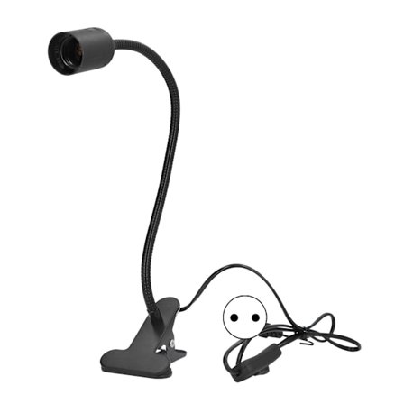 E27/E26 Klemmelampeholder Bordlampe Natlæselampe Lampeholder til soveværelse 100‐240VEU-stik