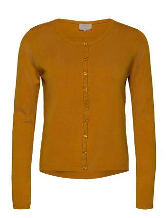 New Laura Cardigan Strikkegenser Cardigan Gul Minus