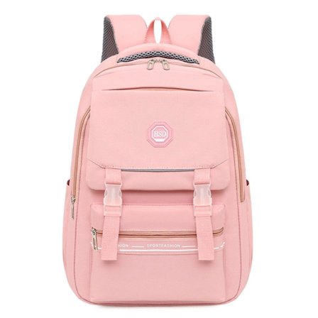 Student Rygsæk - Teenagepigers Rygsæk Med 15,6" Laptoprum Skoletaske Pink