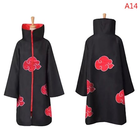 Barne Anime Naruto Cosplay Akatsuki Kappe Uchiha Festdrakt A