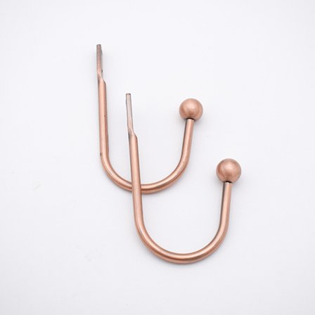 Set med 2 dekorative gardinholdere, bronse roségull