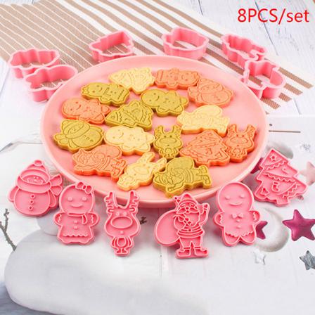 8 St/ Set Diy Tecknad Mould Julkaka