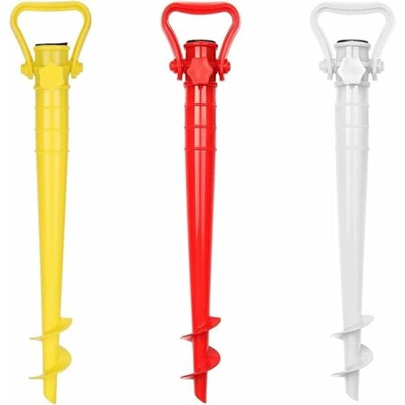 3 stk. Parasolfod til strand, Parasol jordspyd, Strandparasol sandspyd, til haveparasol, fuglefoderautomat, pavillon, flag - X45 -