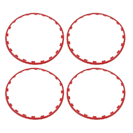 4 stk. Fælgbeskyttelsesring Stilfuld Robust Fælgkant Trim Beskyttelsesring til 19 Tommer Hjul Udskiftning til Tesla Model Y Rød