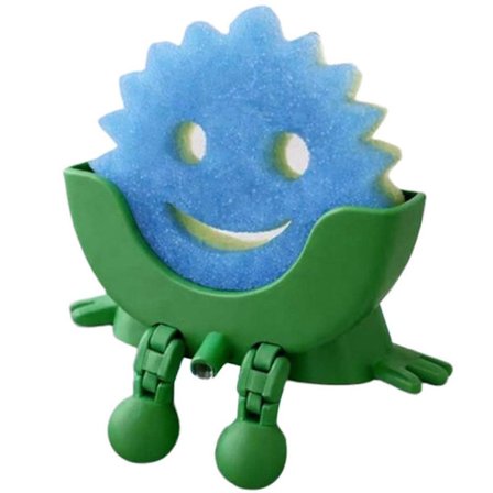 Svampställ med Dränering 3D-Printat Scrub Daddy Ställ Roligt Svampställ för Diskbänk Bänkskiva Svamphållare