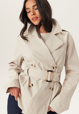 BUBBLEROOM - Short Trench Coat - Light beige