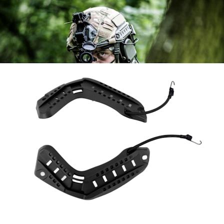 Hjelm Side Guide Rail ARC Hjelm Monteringsskinne til Fast Hjelm Tilbehør med Lanyard Monteringsskruer Sort