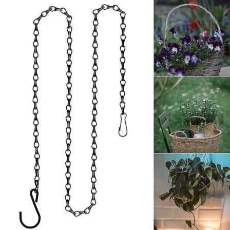 Svart 4-pakke 15,7 tommers hengende kjede med krok og klips, 1-bens blomsterpotte kjede
