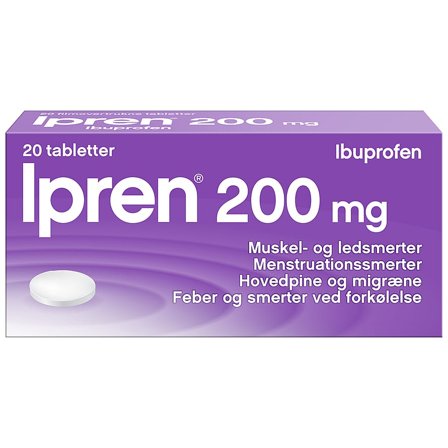 Ipren Ibuprofen 200 mg 20 tabl., Medicin & Pleje, Håndkøbsmedicin, Smerter