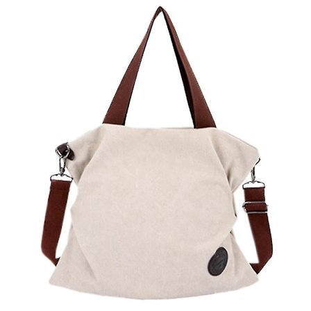 Canvas Messenger Bag Axelväska, Vit Fritidsmode Konstnärlig Canvasväska