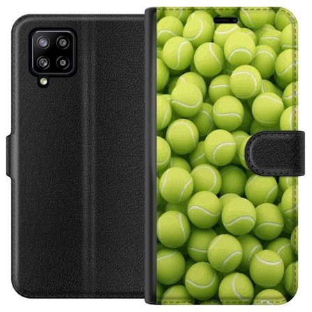 Kompatibel Tegnebogsetui til Samsung Samsung Galaxy A42 5G Mønster af grønne tennisbolde i høj detalje, sporty motiv med gentagende tekstur og stæ