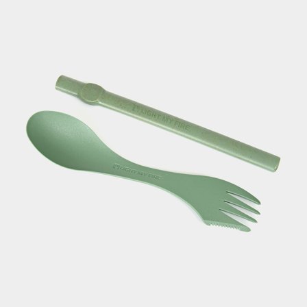 Spork e cannuccia Light My Fire Spork'n Straw Bio SandyGreen, 17 cm