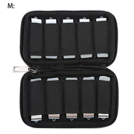 USB-flashdrev til etuiholder, bærbar elektronisk tilbehørstaske til USB-memorystick 6/10 slots Sort (kun til etui