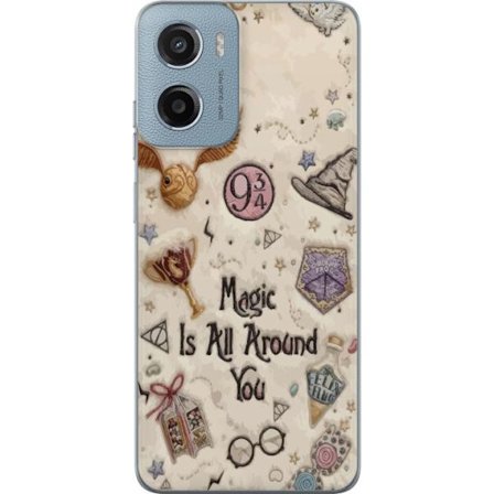 Kompatibelt Mobilskal till Motorola Motorola Moto E15 Broderad magisk illustration med symboler, citat och fantasivärld inspirerad av sagor som skapa