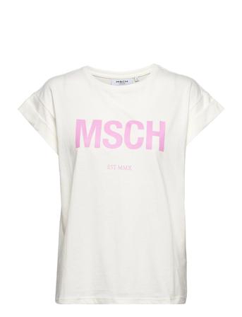 Alva Organic Msch Std Tee T-shirt Top Hvid MOSS COPENHAGEN