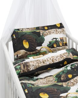 Påslakan spjälsäng Skördetröska 2-delar Grön