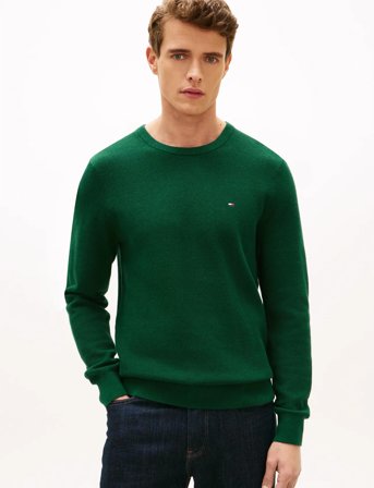 Tommy Hilfiger Essential Structure Crew Neck - Green - XL