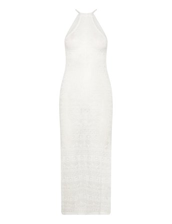 Abra Fine Knitted Dress White Bubbleroom