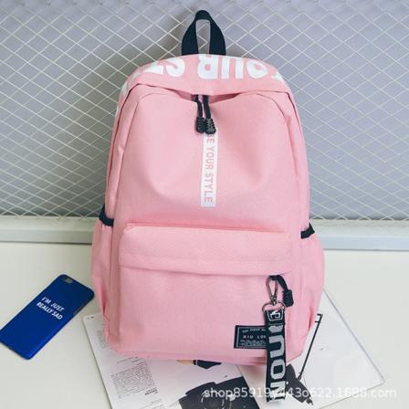 Ryggsäck för män axelväska Koreanskt mode Trendig resväska Light pink 29*41*12cm