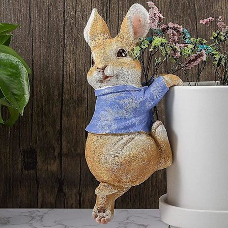 Harpiks Miniature Have Statuer - Hængende Dekoration, Blå Kanin