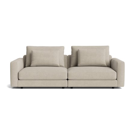 Mellow 3-Sitzer-Sofa in Casone Beige, Modernes Design mit bequemer Polsterung, Zeitloser Stil, Uni-Muster, 82cm Höhe für Wohnzimmer Komfort.
