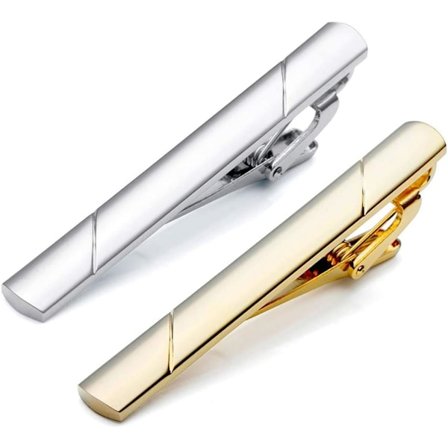 2 stk Minimalistisk Metall Tie Clip for Menn - Tie Clip - For Arbeid, Bryllup