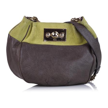 Chloé Pre-owned, Color Block Leather Shoulder Bag Bruin, Dames, Maat:ONE Size,leer