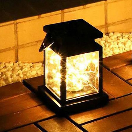 Solcellelygte til udendørs hængende solcellelygte havedekoration solcellelampe varm hvid