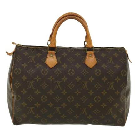 Louis Vuitton Vintage, Pre-owned Speedy 35 Monogram Handbag Bruin, Dames, Maat:ONE Size,leather