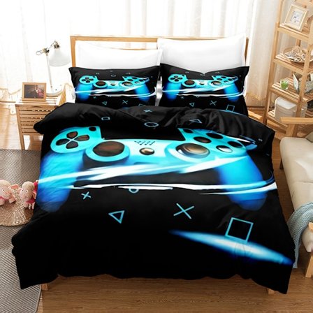 Tredelt digitaltrykt sengetøysett Spillkontroll hjemmetekstil firedelt dynesett 3_qcx