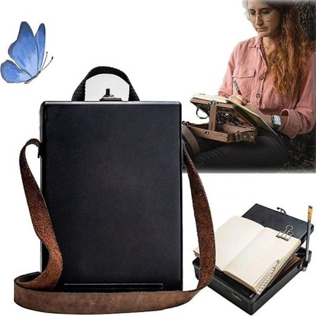 Kirjailijan Messenger puulaatikko, monitoiminen puinen käsintehty olkalaukku