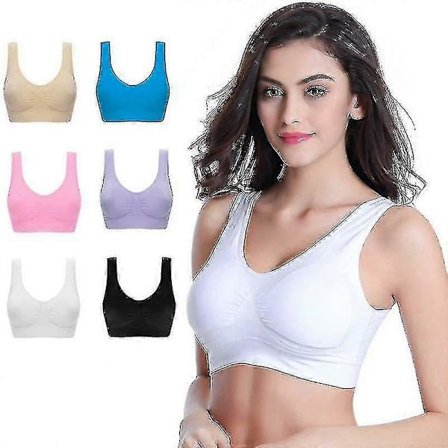 6-pak Genie Bra Sømløs Sportsundertøj Åndbar Sexet Usynlig Vest Til Yoga Løb Cy_qcx