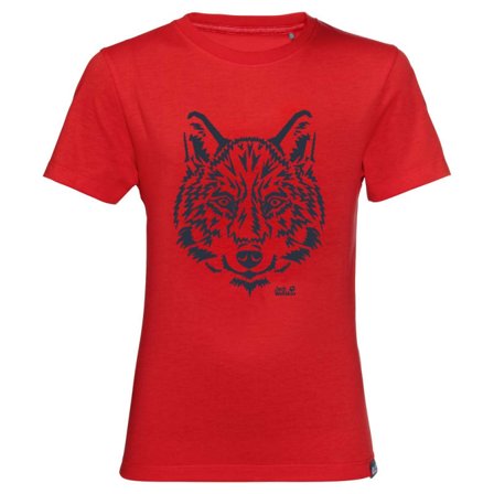 Jack Wolfskin Brand Tee Kids Children short-sleeved sweaters Red 92