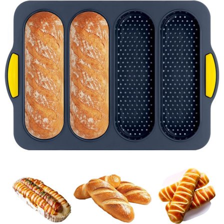 Silikon brødform - med 4 hulrom - non-stick belegg - for surdeigsbrød og varme