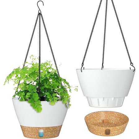 2-pakke 10 tommers selvvannende hengepotte 25 cm hagepynt