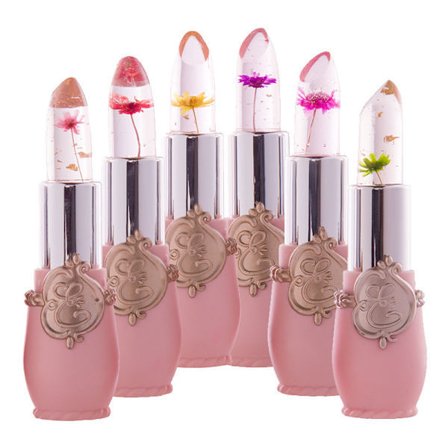 Transparent Jelly Flower Tørret Blomst Temperaturændrende Lipgloss
