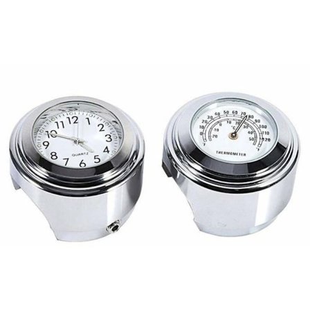 Vandtæt digitalt motorcykelstyrur med termometer 7 8 tommer hvid, kompatibel med motorcykler