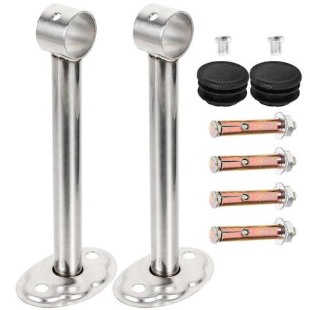 Garderobsstångshållare Garderobsstångsfästen För Kläder Hängande Stång Silver 19.00X8.00X2.50CM Väggmontering 1Set