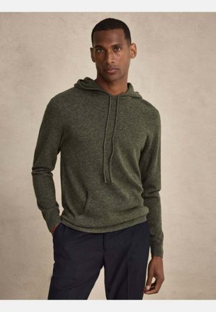 John Henric Cashmere Hoodie Eli Tröjor Herr Grön XS