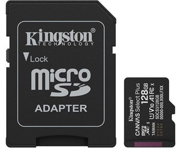 Kingston 128GB microSDXC Canvas Select Plus Gen3 - 128 GB mikroSDXC UHS-I minneskort med SD-adapter