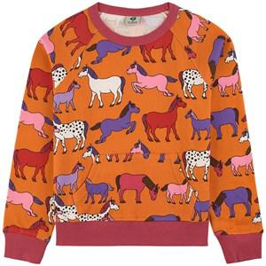 Småfolk Orange Horse Printed Sweater 4-5 Years - Jumpers and knitwear - 4-5 years - Orange
