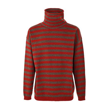 Lardini Turtle Neck Jumper Stripes Detail Rød, Herre Rullekraver