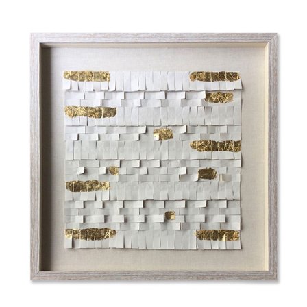 Koristeellinen beige-kultainen lasimaalaus 60x60x4 cm