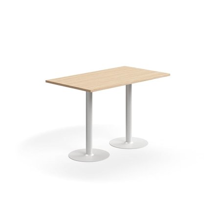 Bar table VERTICUS, 1400x800x900 mm, oak/white