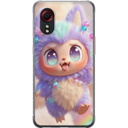 Yhteensopiva Puhelinkuori Samsung Samsung Galaxy Xcover 5 Söpö kawaii-hahmo, jossa on suuret kimaltelevat silmät, sateenkaaren värit ja pehmeä 3D
