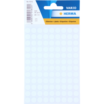 ETIKETT FARGEPUNKT HVIT 8MM