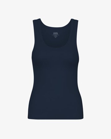 Women Organic Rib Tank Top - Navy Blue - Female - XS