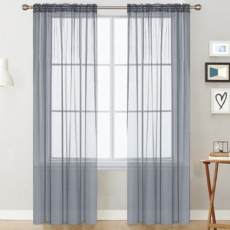1 st grå transparent gardin vardagsrum stångficka fönstergardiner Pa