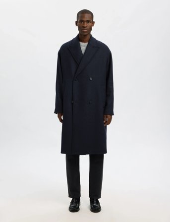 Selected Slhsimon Manteco Coat - Navy - XL